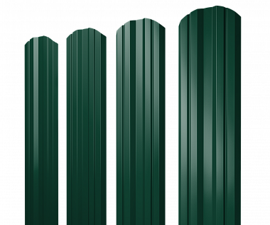 Штакетник Twin фигурный RAL 6005 глянец (зеленый мох) 0,5 мм